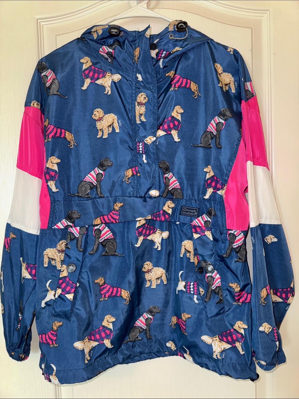 Simply Southern Dog Pattern Windbreaker - Size S